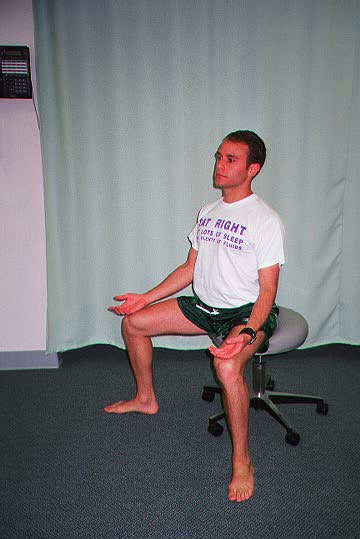 Dr. Ezgar performing Brugger's Relief Position exersise